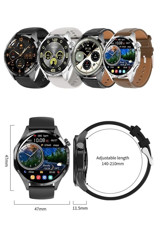 Gt4 Amoled Ekran 3 Kordonlu Çelik Kasa Akıllı Saat (2024 YENİ MODEL) - 3