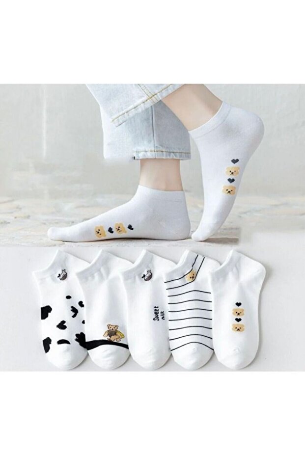 5 db mintás női cipó zokni készlet - 1