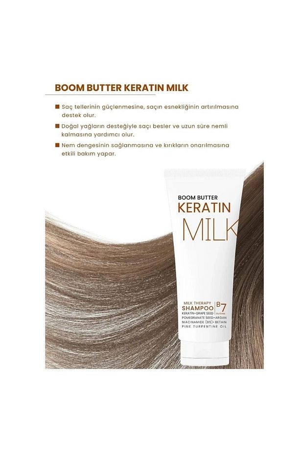 BOOM BUTTER Multifonksiyonel (7 AKTİF) Keratin Milk Şampuan 250 ml - 3