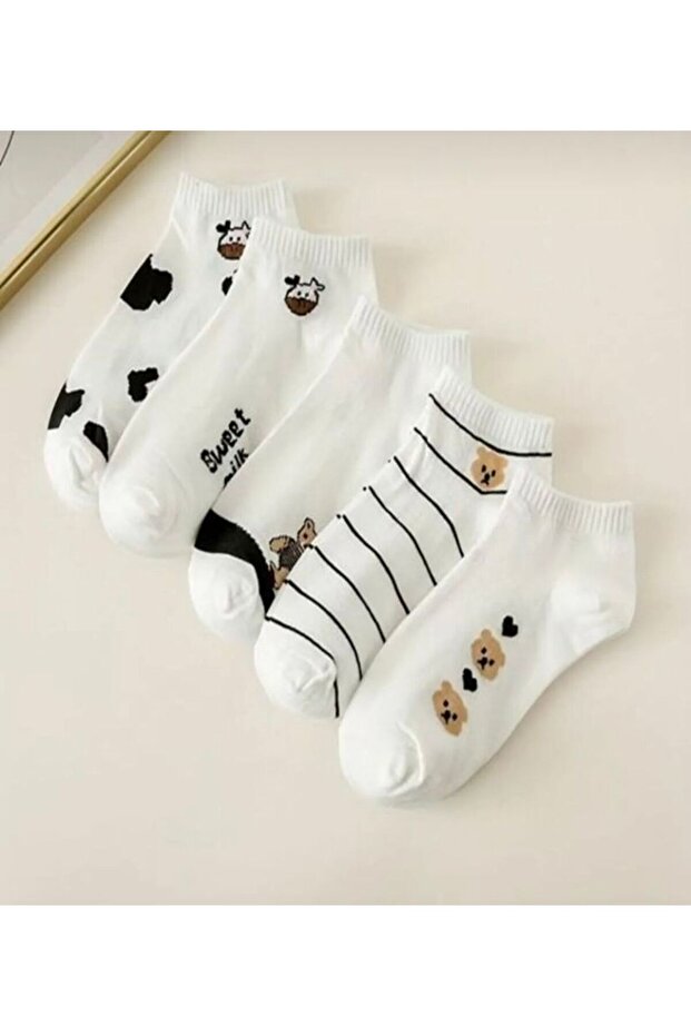 5 db mintás női cipó zokni készlet - 6