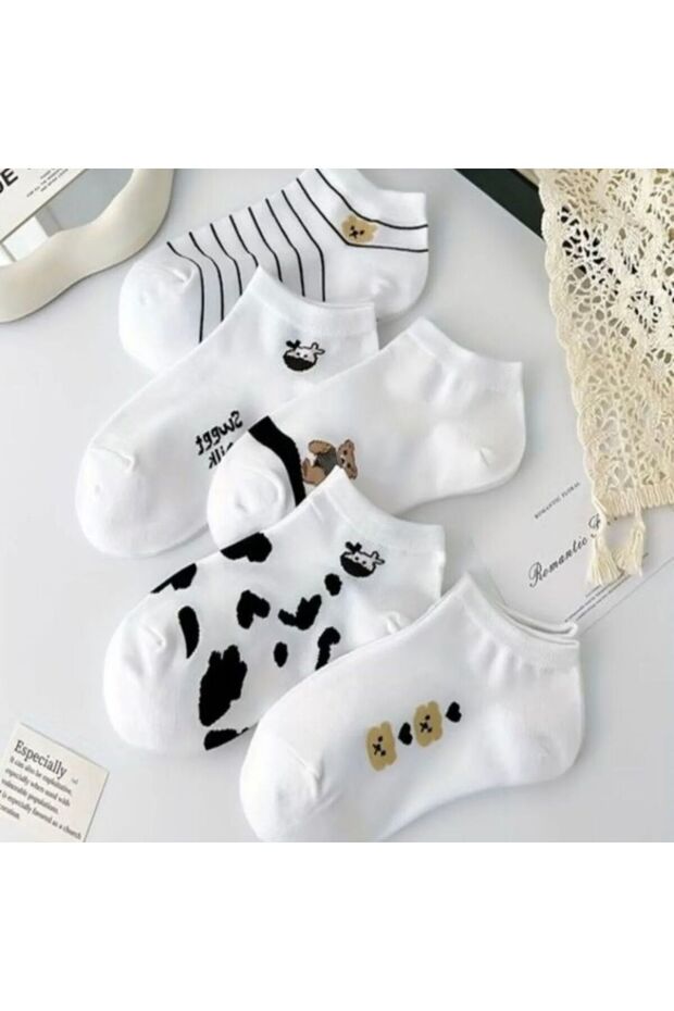 5 db mintás női cipó zokni készlet - 2