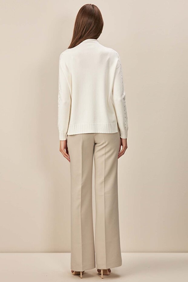 İspanyol Paça Taş Dokuma Pantolon - 3