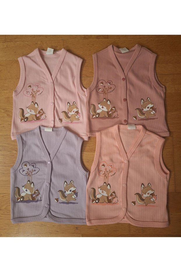 Girl Boy Baby 4-Piece Vest Set Organic Cotton Newborn Baby Gift Vest Set