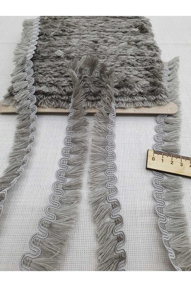 Stripe Fringe Cream with Tassels 5 Meters