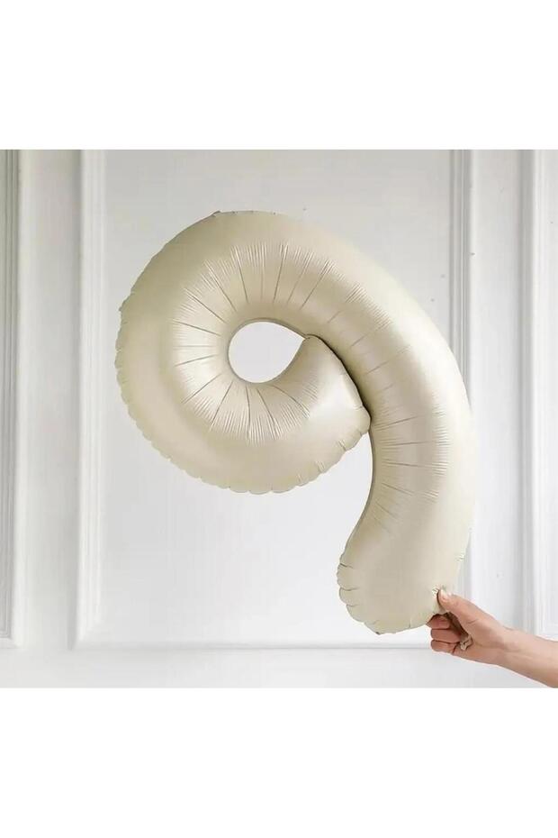 Cream 9 Number Foil Balloon - 34' 76cm