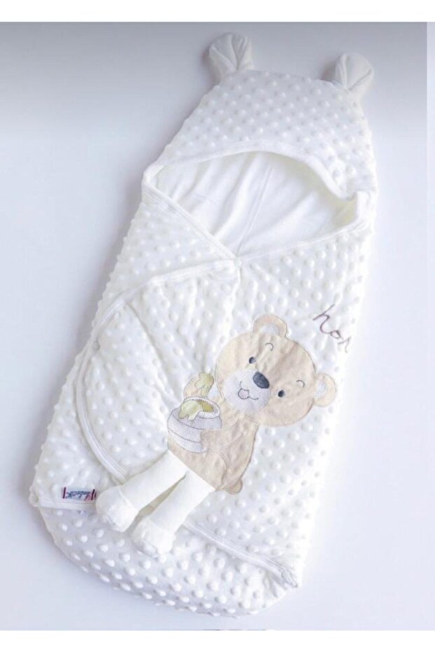 Baby Boy/Girl Beige Cute Teddy Bear Chickpea Swaddle
