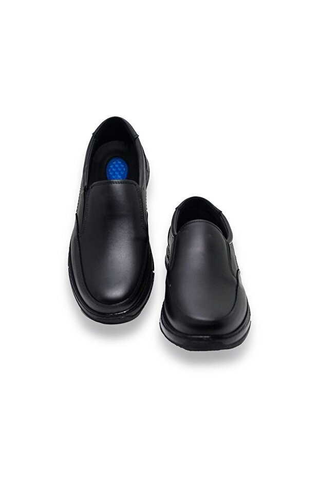 Men's Genuine Leather Ultra Comfortable Gel Black Casual Dad Shoes Bva-2