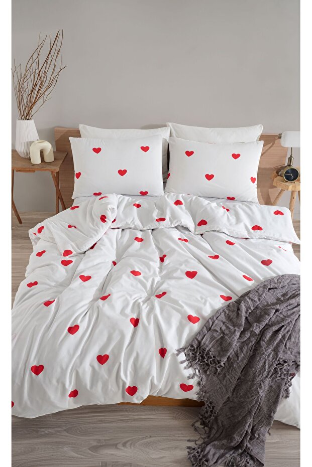 Çift Kişilik Nevresim Takımı - Sonsuz Aşk (Kalpli) - 1