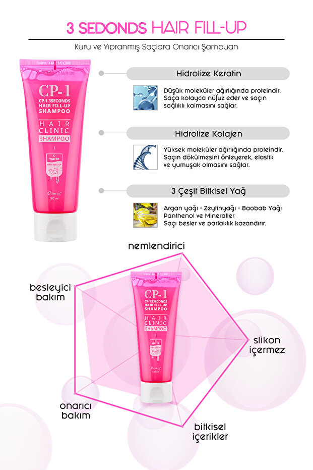 CP-1 Dolgunlaştırıcı Şampuan 3 Seconds Fill Up Shampoo 100 ML - 4