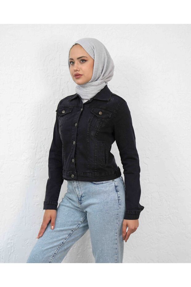 سترة قصيرة من الدنيم - 5