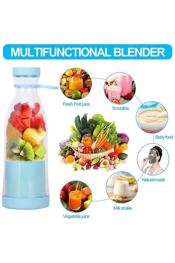 Mini Taşınabilir Şarjlı Şişe Smoothie Meyve Sebze Blender - 4