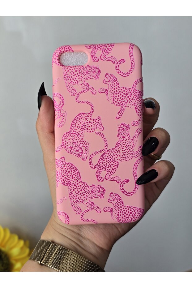 حافظة إطلاق وردية منقوشة متوافقة مع هاتف Iphone 7/8/SE - 2