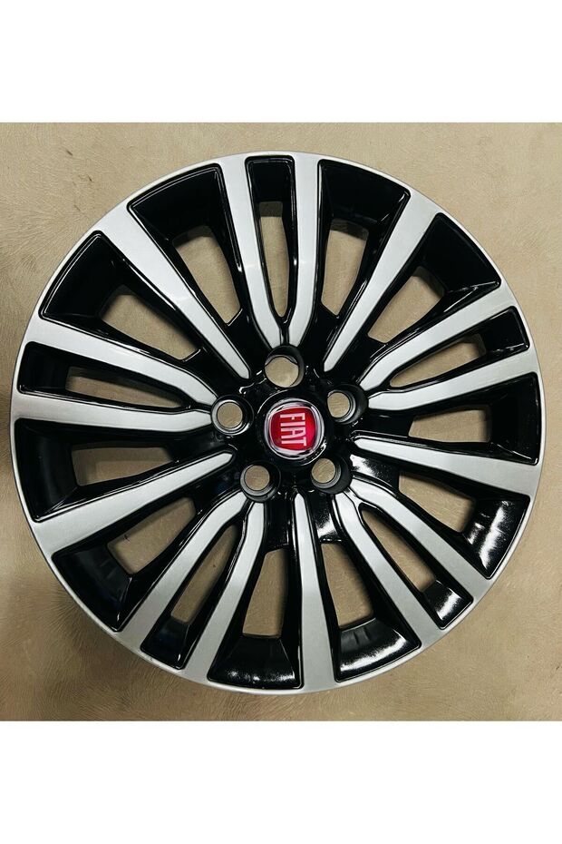 Jant Kapağı 15"inç Siyah Gri Kırılmaz 4adet 1 Takım Fiat Doblo Fiorino Egea 5 Bijonlu - 1