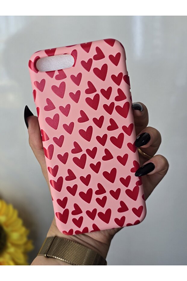 حافظة إطلاق وردية منقوشة متوافقة مع هاتف Iphone 7 Plus / 8 Plus - 1