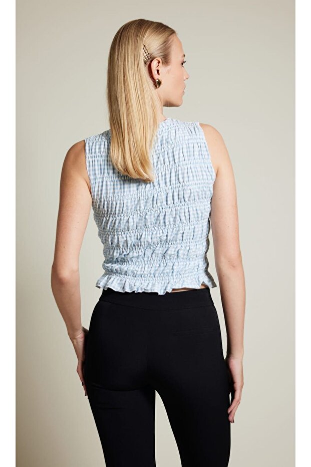 LASTİK BÜZGÜLÜ BLUZ - 2