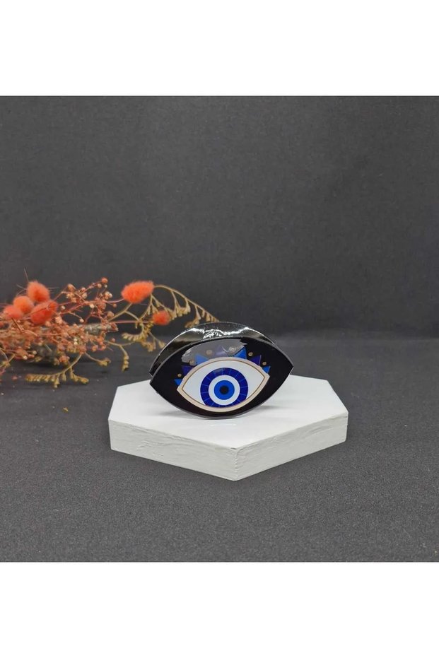 Eye Patterned Black Bone Peg Hair Clip