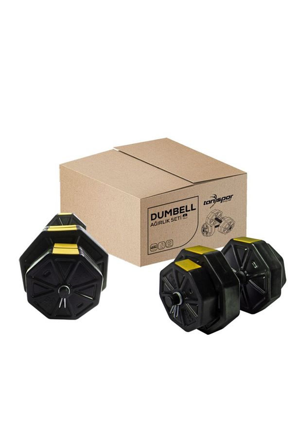 30 Kg (150 CM) Düz Bar Z Bar Dambıl-dumbell-ağırlık-halter–full Set Sarı Kapaklı - 6