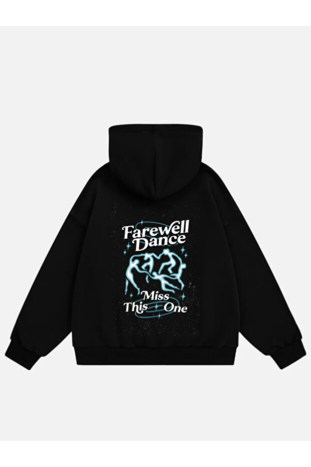 Unisex Farewell Dance Printed Hooded Fleece Oversize Sweatshirt