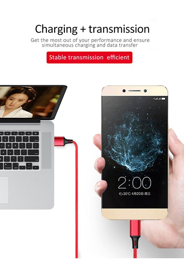 2 Metre Iphone Lightning 2.4 Amper Gümüş Naylon Örgü Hızlı Şarj Ve Data Kablosu - 12