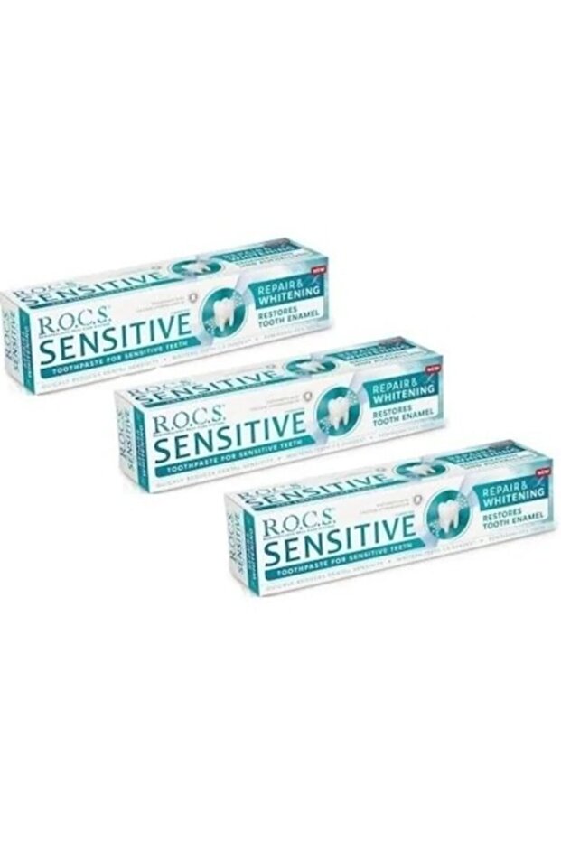 Rocs Sensitive Repair&white Repair&whitening 94 Gr 3 Pieces