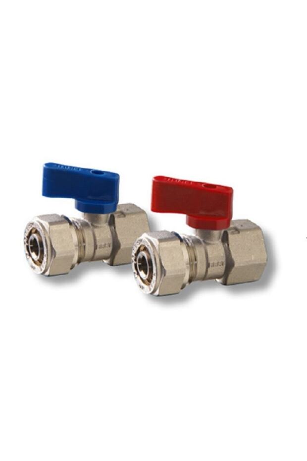1/2" Pex Bağlantılı Iç Dişli Mavi Mini Küresel Vana - 1 Adet - 1