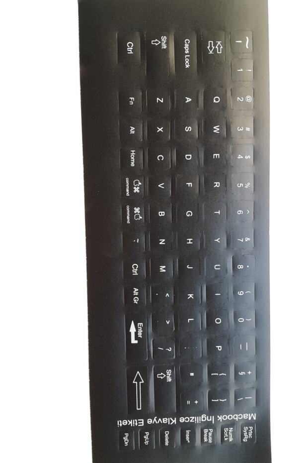 Macbook Ingilizce Siyah Klavye Sticker - 1