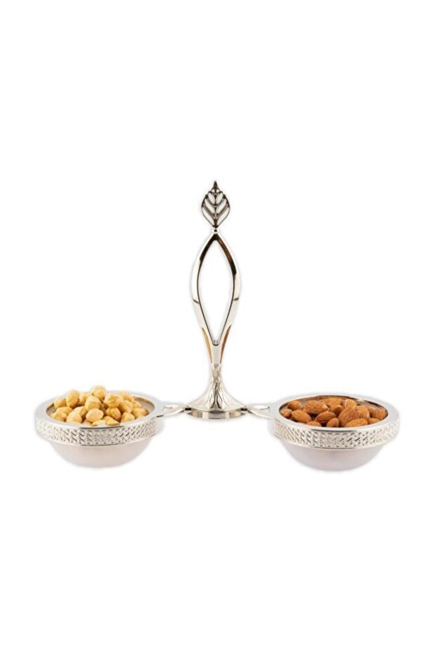 Silver Mira 2-Piece Decorative Snack Bowl Set