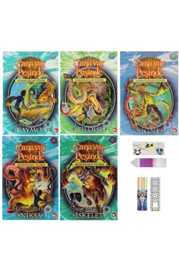 Adam Blade Canavar Peşinde Seti 4 5 Kitap (Notebook + Bookmark Gift)