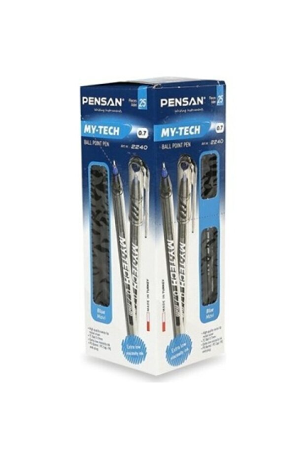 My Tech 0,7 Mm Mavi Tükenmez Kalem - 3'lü - 1