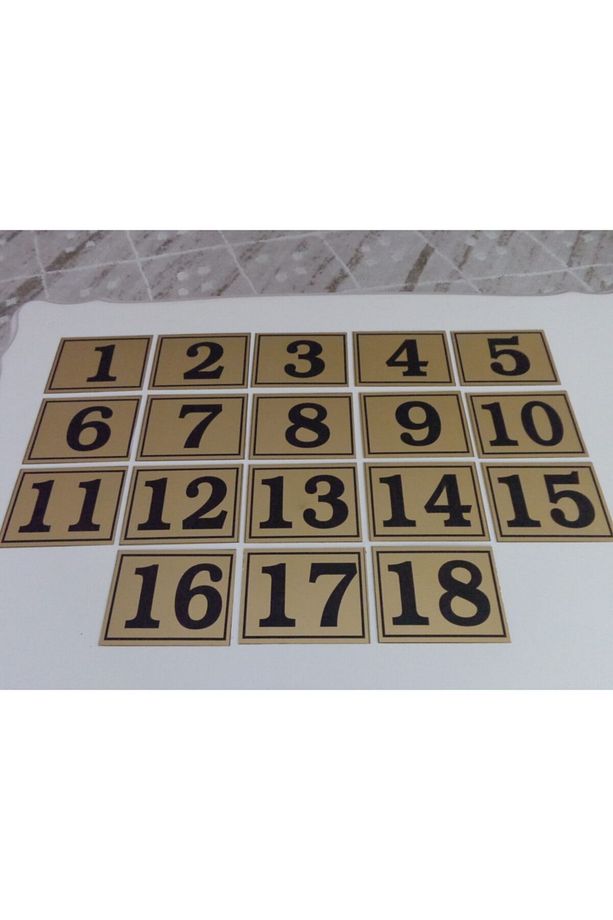Yapışkanlı No 1'den 18'e Kadar  Raf, Posta Kutusu, Dolap, Ayakkabılık, Kapı Numarası 6x8 cm - 1