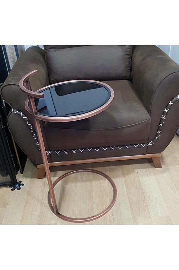 Siyah Yan Sehpa 70 x 40 x 40 cm Bakır Renk - 3