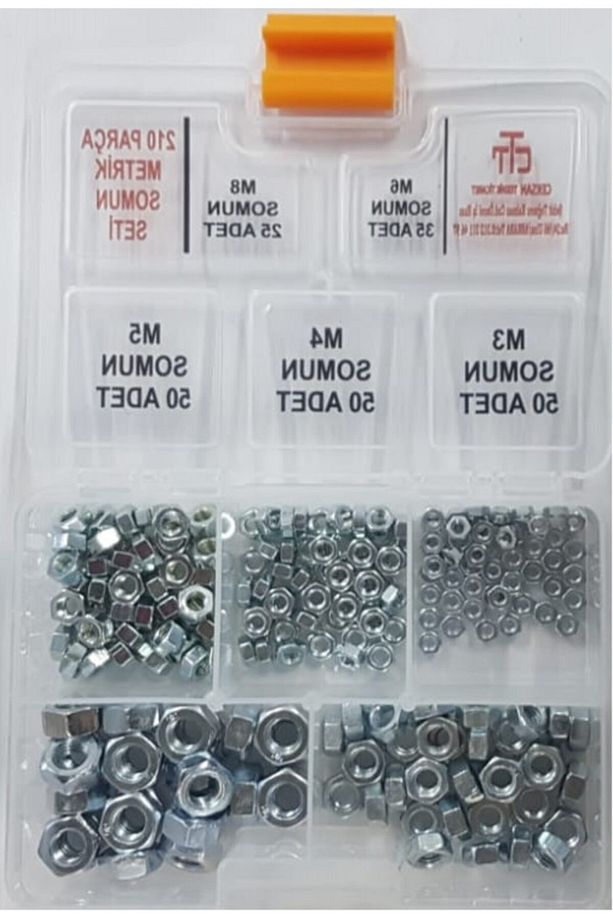 Somun Seti 210 Parça -metrik Somun Set M3-m4-m5-m6-m8 Kullanışlı Somun Seti-organizer Kutulu - 3