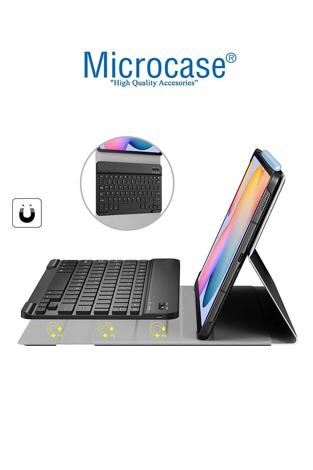 Samsung Galaxy Tab S6 Lite P610 10.4 Inch Tablet Bluetooth Klavyeli Standlı Kılıf - Bkk1 - 4