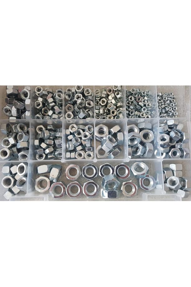 Somun Seti Metrik-unc 580 Parça Set- M3 - M4 -m5-m6- M8 -m10- M12 1/4unc- 5/16unc - 3/8unc - 3