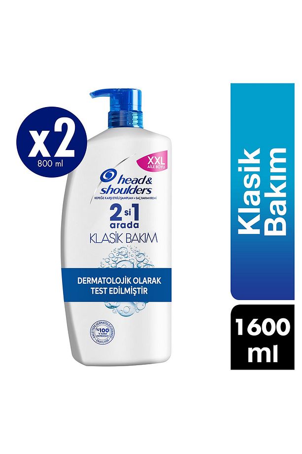 Head & Shoulders 2'si 1 Arada Şampuan Klasik Bakım 2*800 ml - 1