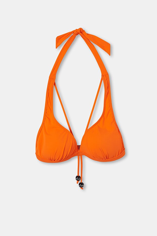 Kadın Turuncu Üçgen Bikini Üstü - 5