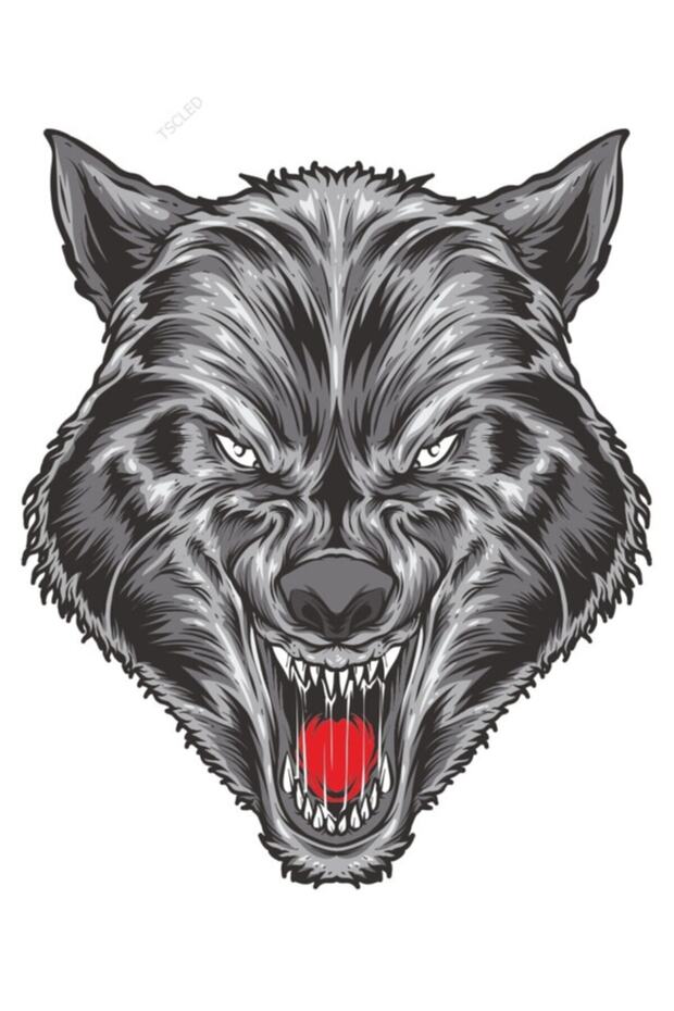 ملصق لاصق على شكل ذئب 17 سم - 1