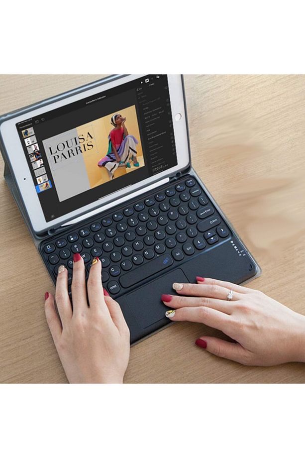 Tüm Cihazlara Uyumlu Touchpad Akıllı Dokunmatik Ekranlı Kablosuz Bluetooth Klavye (ios-android-win) - 3