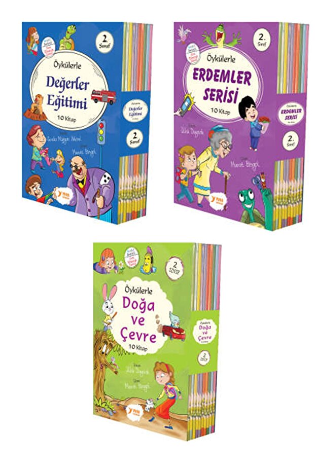 Öykülerle Erdemler - Öykülerle Değerler - Doğa Ve Çevre 3lü Set(2.sınıf)