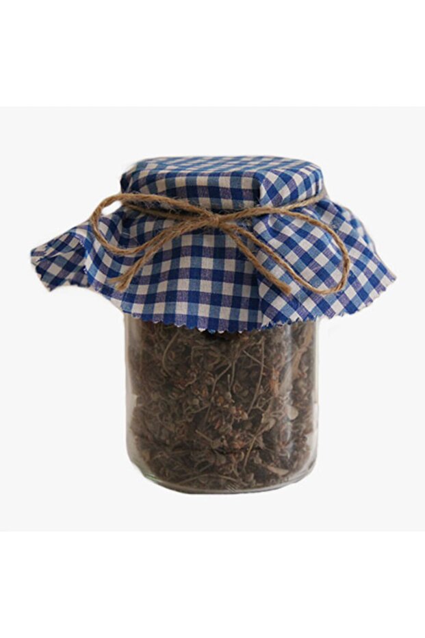 Blue Gingham Fabric Jar Lid (16 CM) - Price is for 10 Pieces