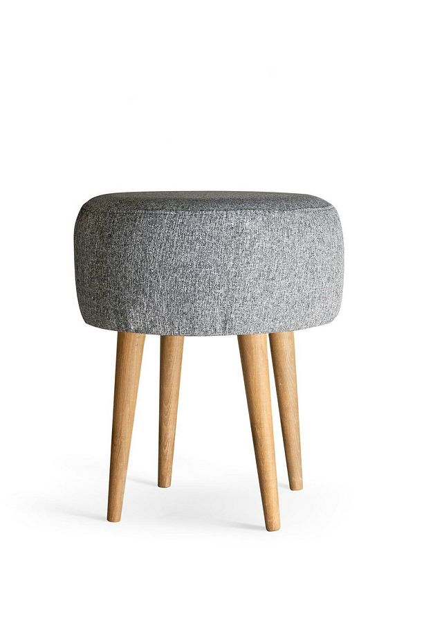 Rahat Silinebilir Keten Kumaş Gürgen Ahşap Ayak Dekoratif Puf Bench Tabure - 2