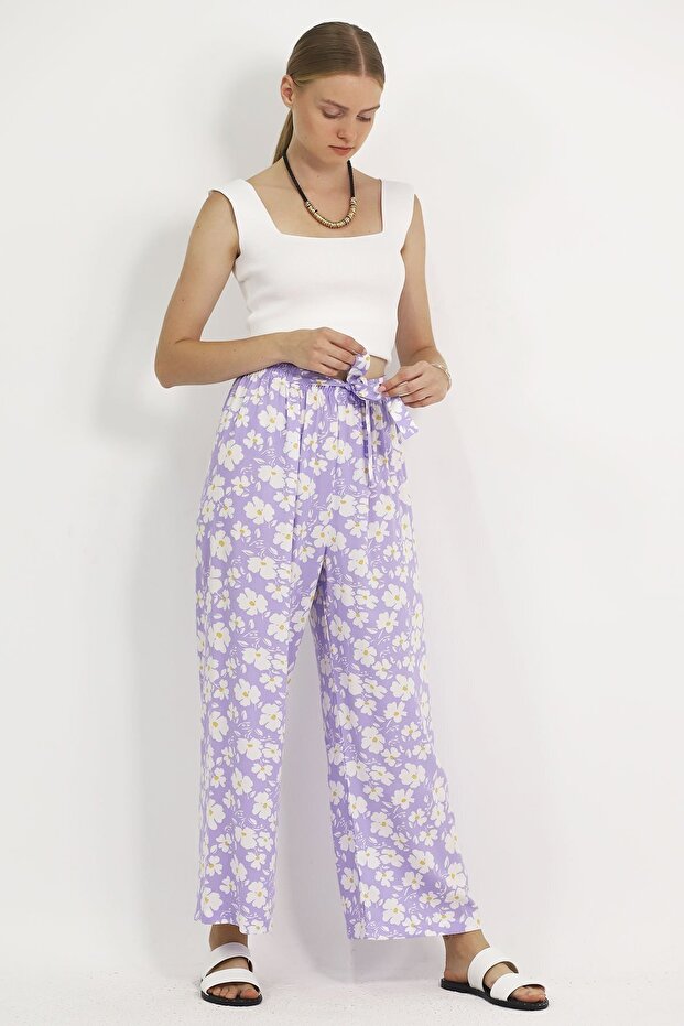 Flower Patterned Trousers - 1