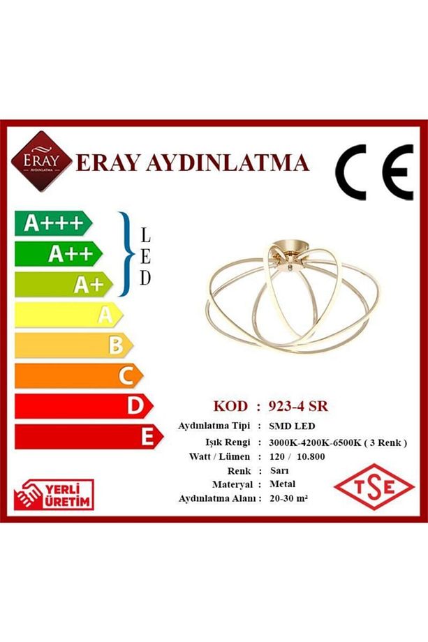 923-4 4'lü Led Sarı Avize - 4