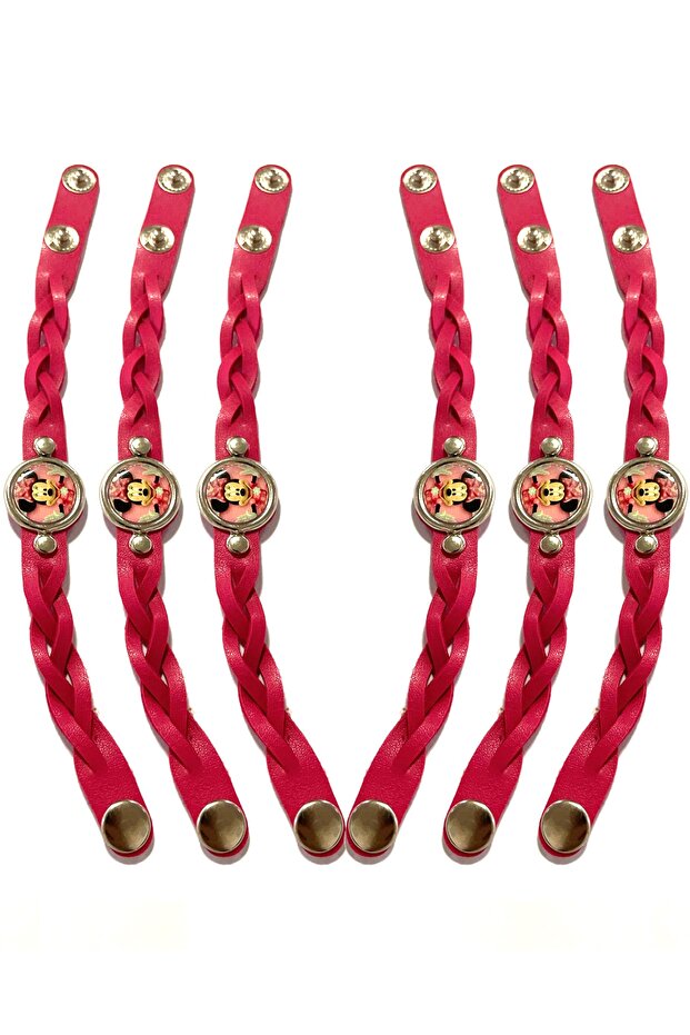 6 Pcs Minnie Mouse Wristbands Birthday Giveaway Gift Girls Party Wristbands