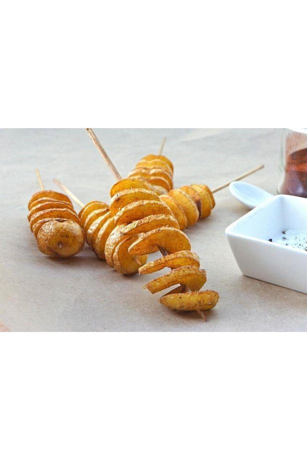 2 Adet Spiral Patates Dilimleyici Makinesi Çubukta Cips Patates Yapma - 3
