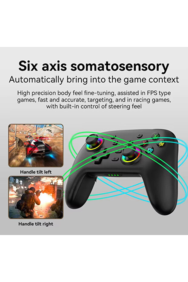 Kablosuz denetleyicisi için uyumlu Gamepad OLED/ IOS MFI/ Android Joystick - 4