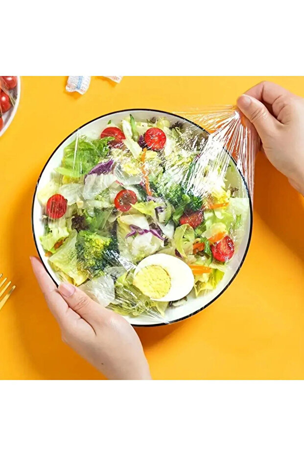 100 Adet x Şeffaf Kullan At Koruma Poşeti Gıda Kapağı Gıda Sınıfı Meyve, Sebze Taze Tutma - 3