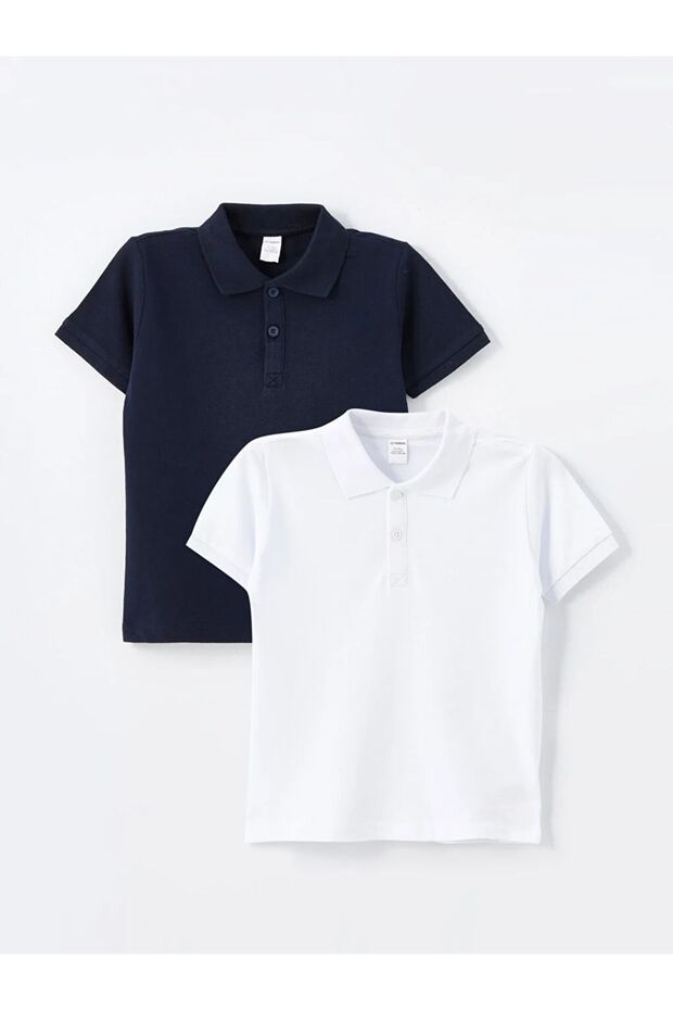 LCW Baby Baby Boy Polo Neck Short Sleeve T-Shirt Set of 2