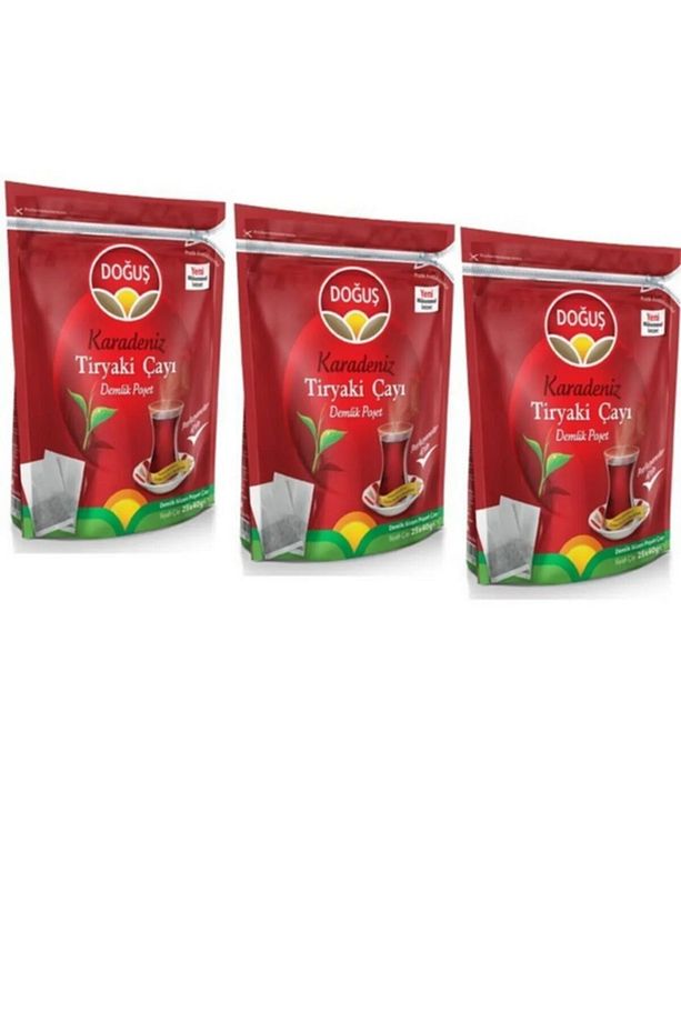 Set 3 Adet Doğuş Karadeniz Tiryaki Demlik Poşet Çay 40 gr 25 Adet - 1