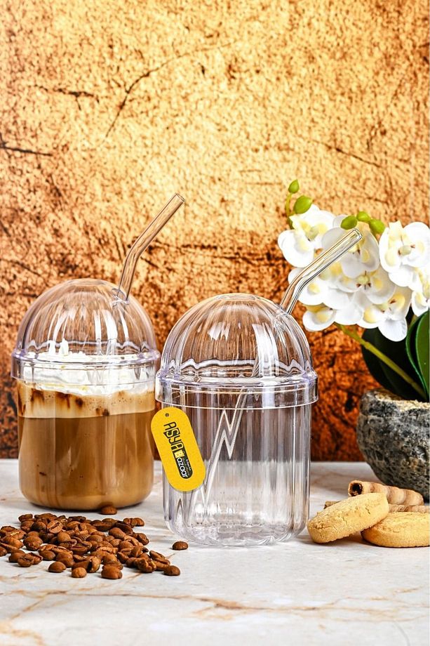 2 Adet Pipetli Kristal Kapaklı Bardak - 8